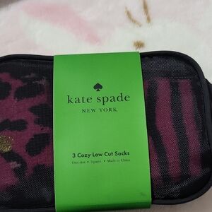 Kate Spade Black and Pink Low Cut Socks Trio
